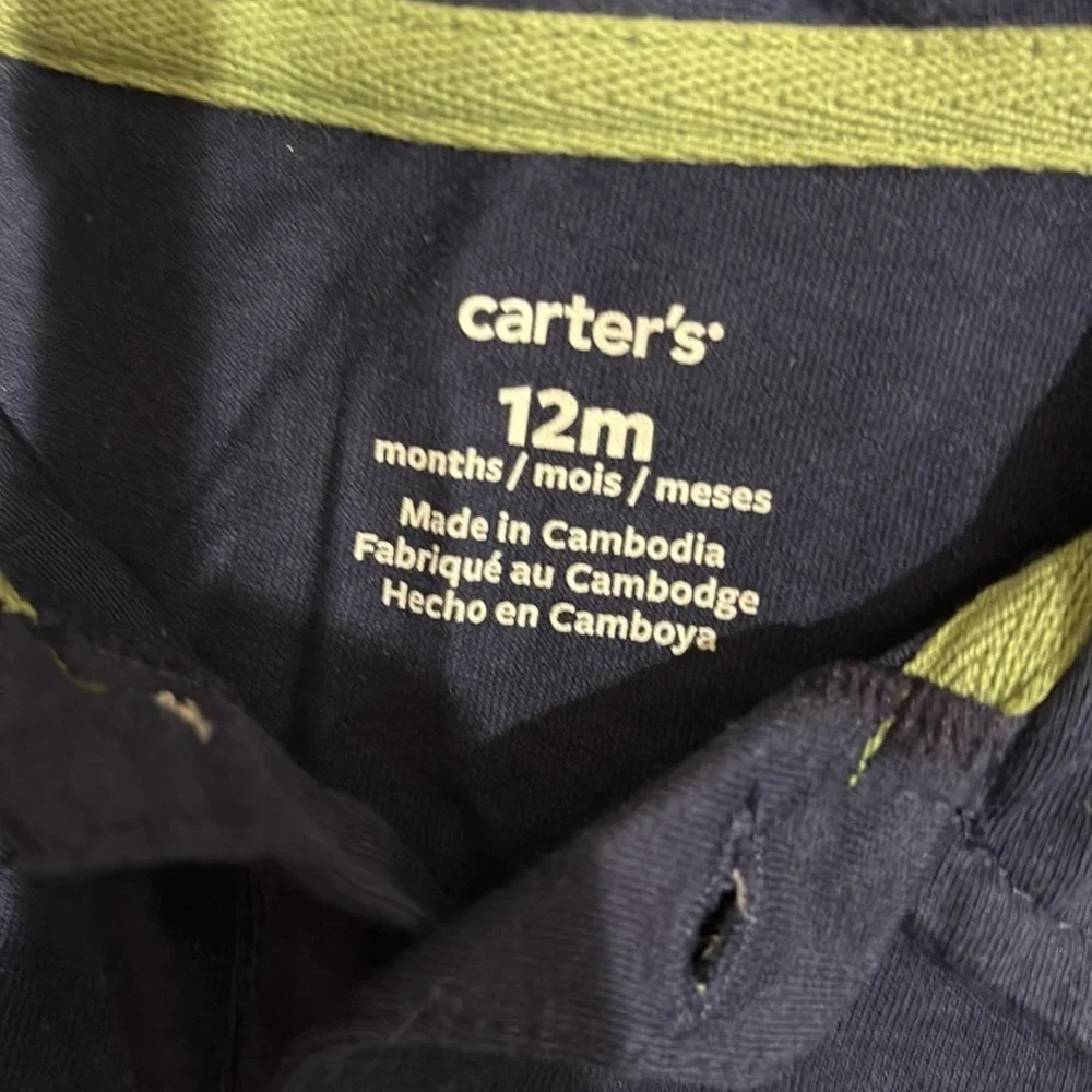 Carter's Blue Polo with Checkered Shorts